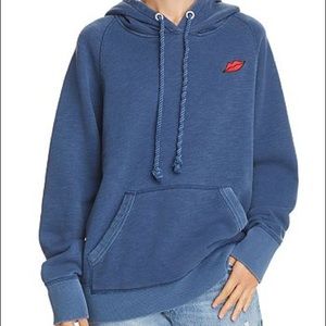 Rag & Bone Racer Lips Hooded Sweatshirt In Navy